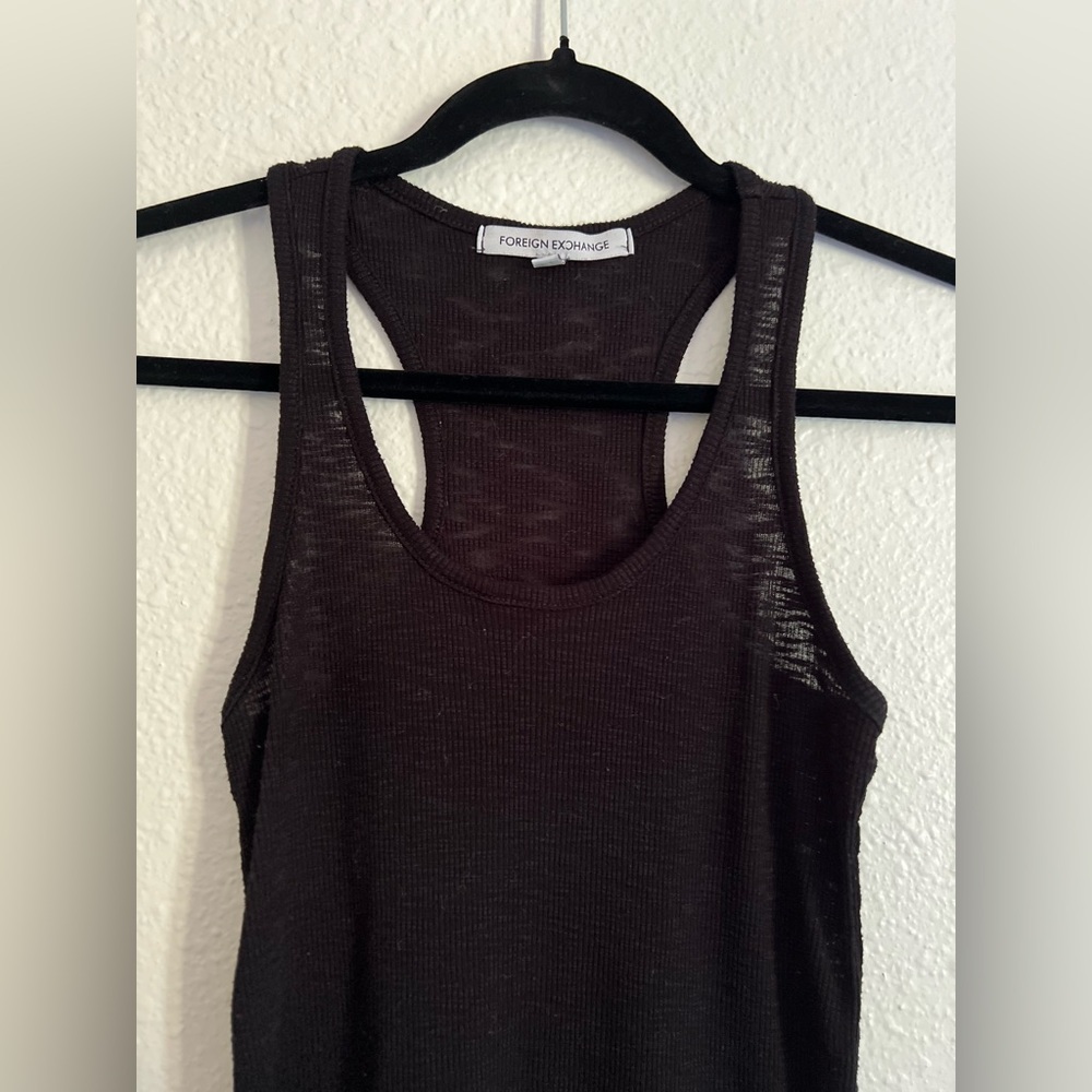Foreign Exchange Small Sheer Style Basic Racerback Tank Top - Picture 3 of 5